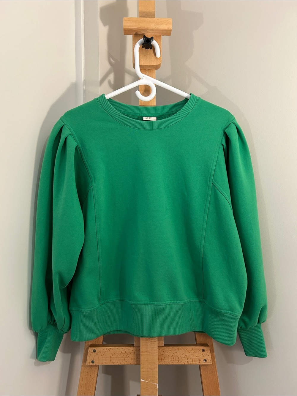 a new day Kelly Green Puff-Sleeve Crewneck Sweatshirt